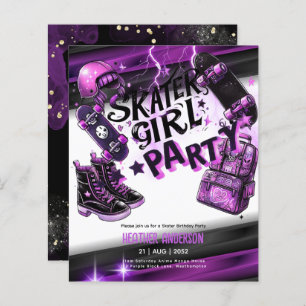 Anime Skater Girl Anniversaire Fête Skateboard