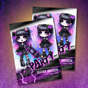 Anime Skater Girl Anniversaire Fête Skateboard