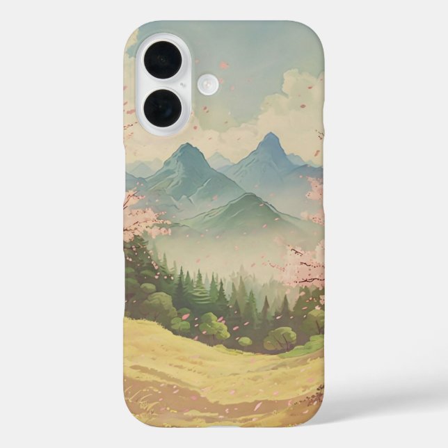 Anime Spring Blossom iPhone 16 Coque (Verso)