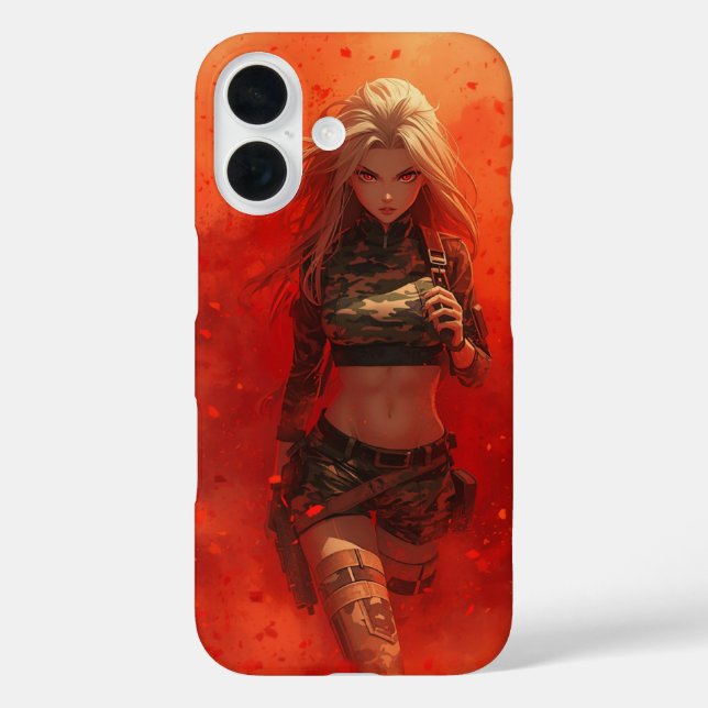 Anime Warrior Girl iPhone 16 Coque Epic Otaku (Verso)