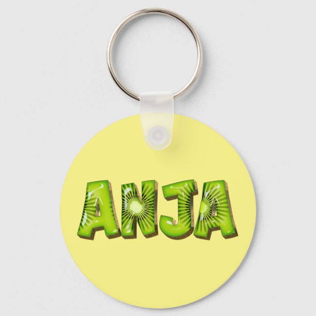 Anja Name Kiwi Design Porte-clés (Recto)