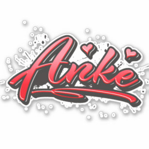 Anke autocollant graffiti coeur rouge