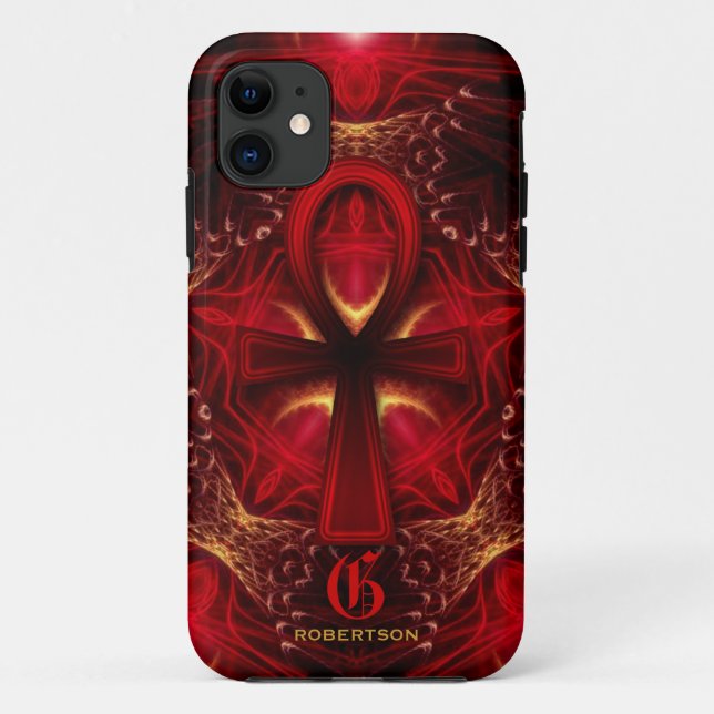 Ankh Red Goddess Monogram iPhone 5 Coque (Dos)
