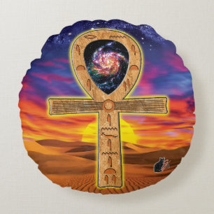 Ankh Round Coussin