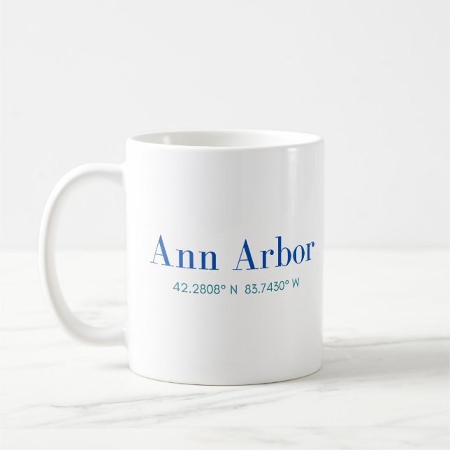 Ann Arbor Classic Mug avec coordonnées GPS (Gauche)