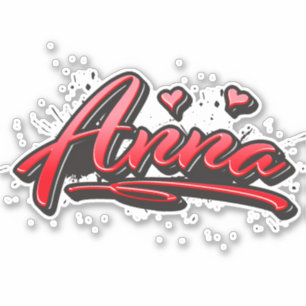 Anna autocollant graffiti sticker cœur rouge