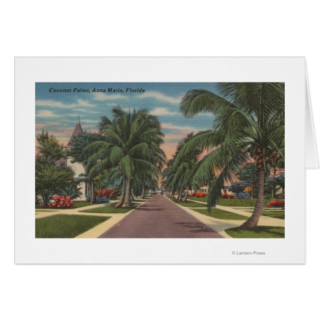 Anna Maria, Floride - Vue sur Palms le long de la  (Devant horizontal)