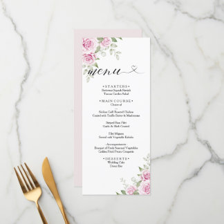 ANNA Menu Mariage / Aquarelle Rose florale