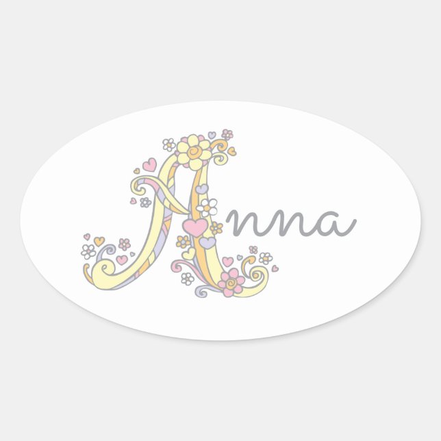 Anna ou votre nom commençant par Un étiquette (Devant)