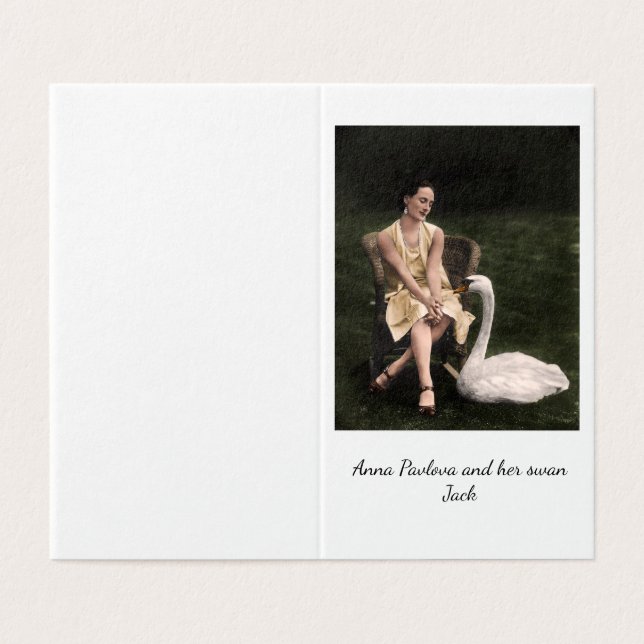 Anna Pavlova et son cygne Jack Flat Greeting Card (Outside Unfolded)