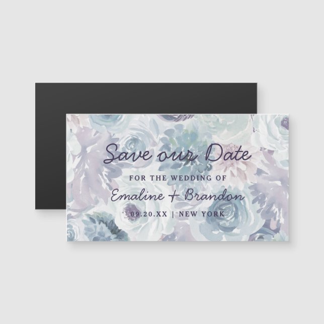 Annabelle Vintage Blue Floral Rustic Économisez no (Devant / Derrière)