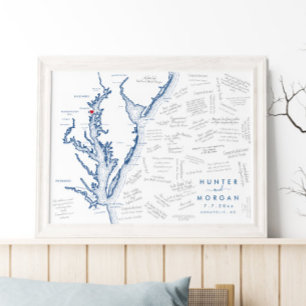 Annapolis Mariage Moderne Poster du livre d'or