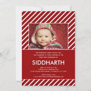 Annaprashan rayé (premier riz) sur invitation roug