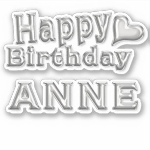 Anne Happy Birthday Autocollant Autocollant