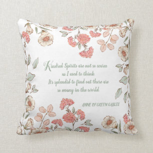 Anne of Green Gables Citation Coussin floral