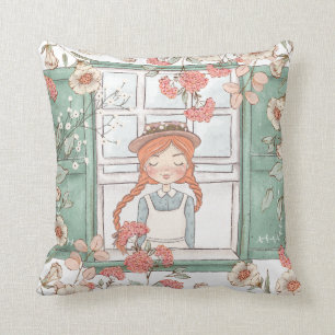 Anne of Green Gables Citation Coussin floral
