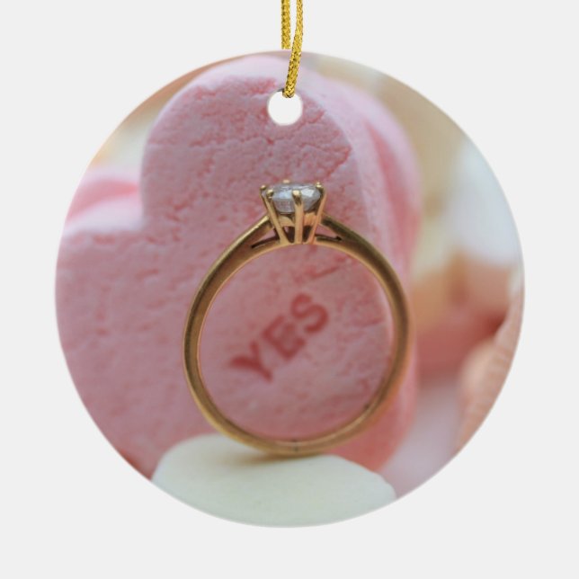 Anneau de diamant ornement Fiançailles faire-part (Devant)