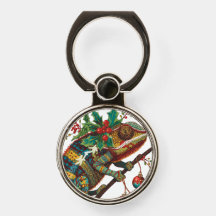 Anneau PopSocket Caméléon de Vacances de Noël
