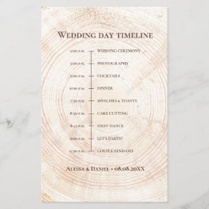 Anneaux de bois rustique Jour de mariage Calendrie