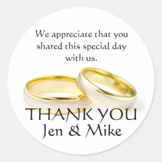 Anneaux d'or Merci Mariage Faveur Stickers