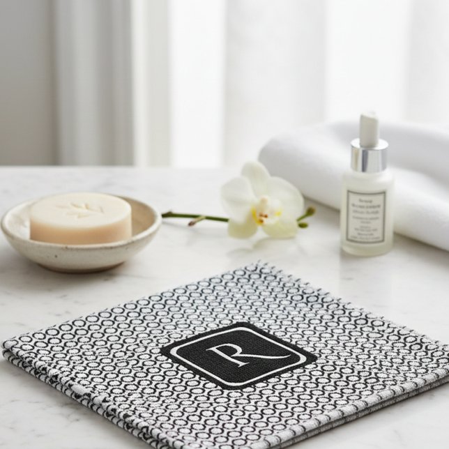 Anneaux liés noir blanc moderne Monogramme (Créateur téléchargé)