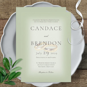 Anneaux Mariages or sur Faire-part de mariage Sage