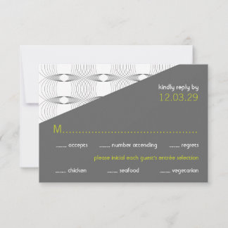Anneaux Mood Retro Moderne Mariage RSVP Cartes