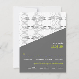 Anneaux Mood Retro Moderne Mariage RSVP Cartes