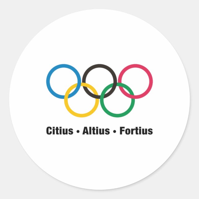 Anneaux Olympiques Avec Sticker Slogan Olympique (Devant)