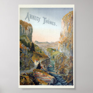 Annecy Thones Affiche Ancienne 1899