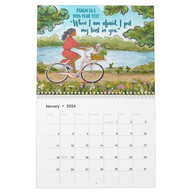 Année 2024 Texte Ps 56:3 Calendrier (Jan 2026)