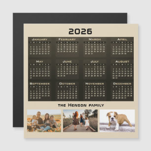 Année 2026 Calendrier 3 Collage photo familiale