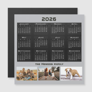 Année 2026 Calendrier 3 Collage photo familiale