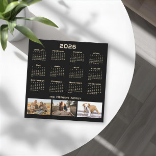 Année 2026 Calendrier 3 Collage photo familiale