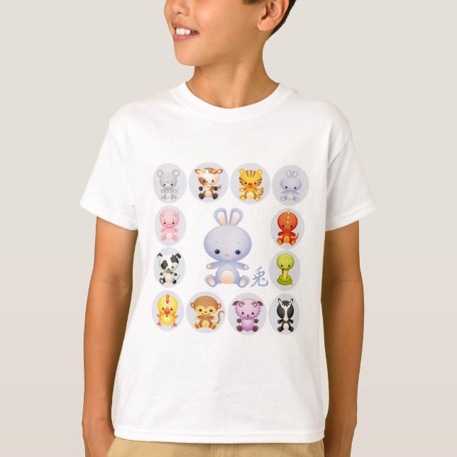 Année chinoise de zodiaque du T-shirt de lapin (Devant)