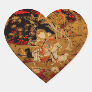 Année chinoise des chèvres Stickers Coeur