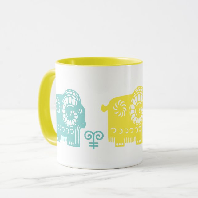 Année chinoise des tasses de cadeau d'amusement de (Devant gauche)