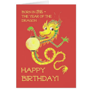 Année chinoise du dragon Anniversaire 1916