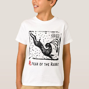 Année chinoise du T-shirt de lapin