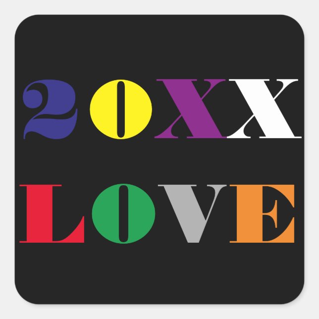 Année d'amour - Sticker Carré (Devant)