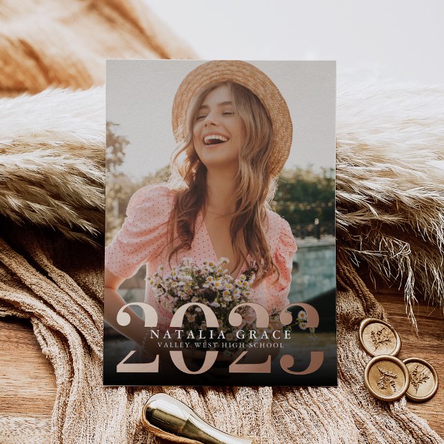 Année de chute | Faire-part de graduation photo ve (Créateur téléchargé)