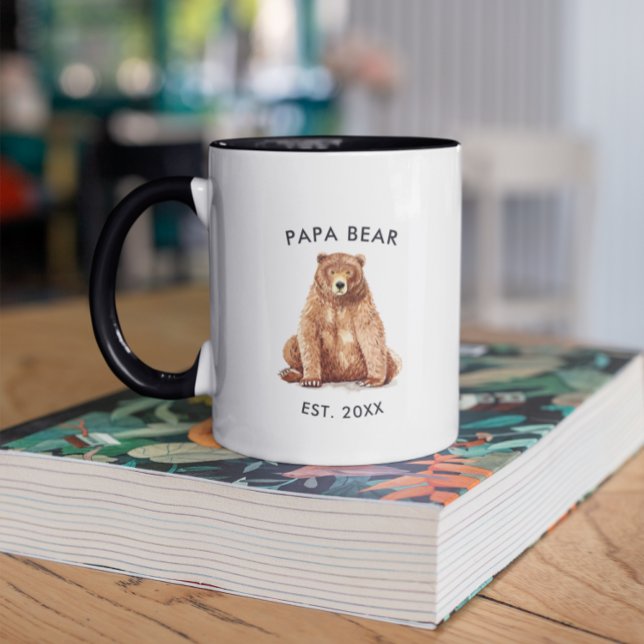 Année de création | Mug Ours Papa Aquarelle (Créateur téléchargé)