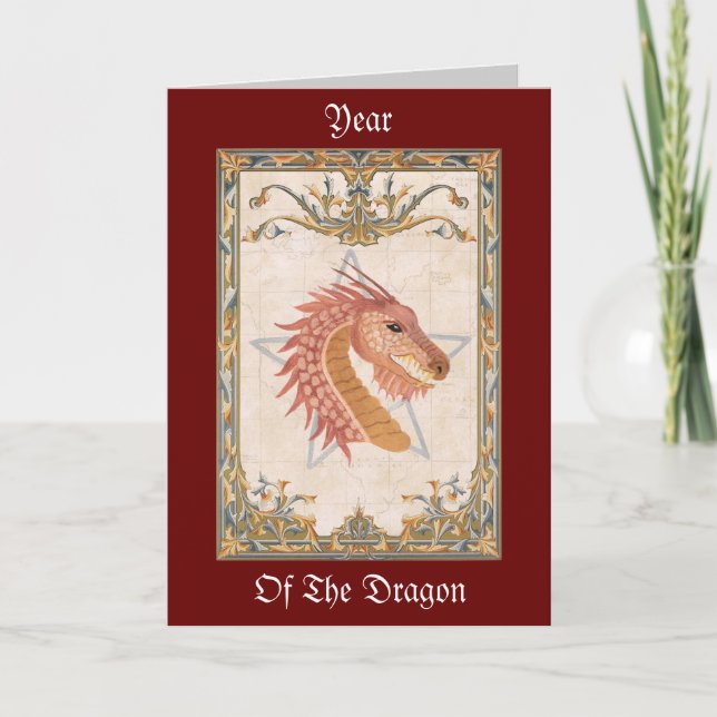 Année de la carte de voeux de dragon (Devant)