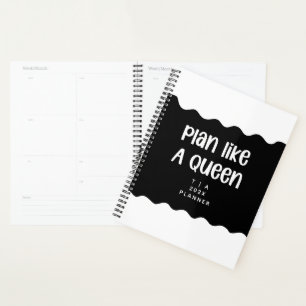 Année de monogramme noir et blanc motivante mignon