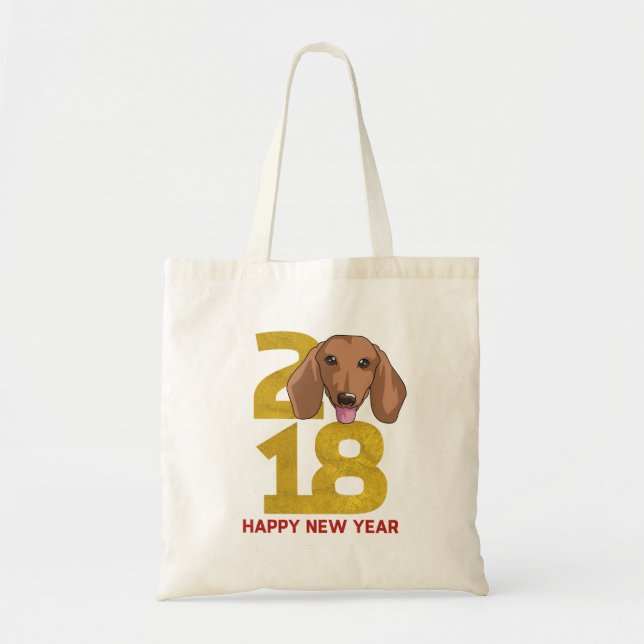 Année de teckel du sac de nouvelle année du chien (Devant)