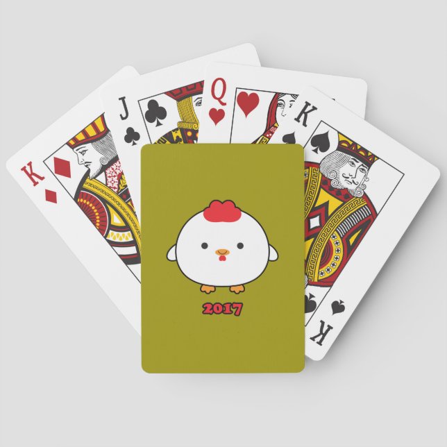 Année des cartes 2017 de jeu de coq (dos)