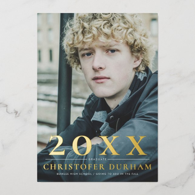 Année d'or Graduation Foil Invitation (Recto)