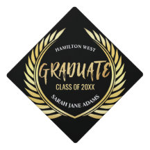Année d'or pointue de diplômé de guirlande de