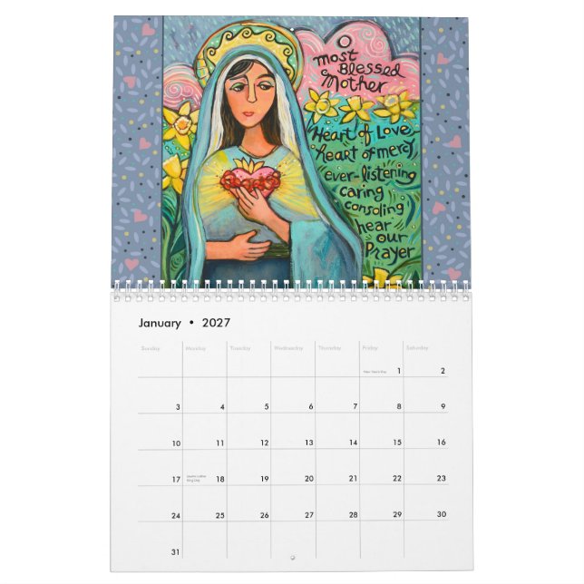 Année du calendrier des saints catholiques (Jan 2027)