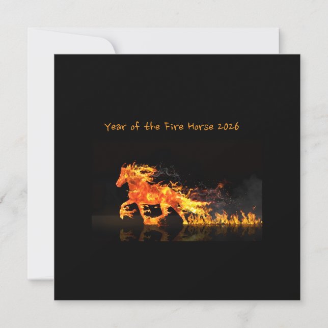 Année du Cheval 2026 (Cheval de Feu) Carte Plate (Devant)